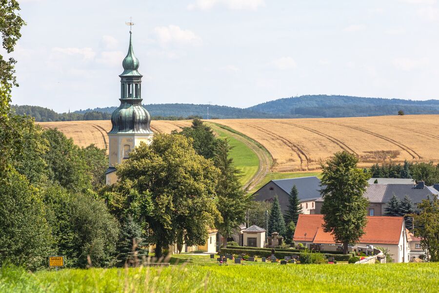 Blick auf den Bischofswerdaer OT Goldbach